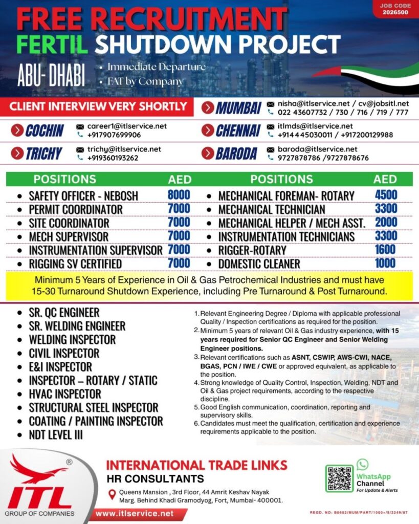 Original job advertisement for Safety Officer - NEBOSH, Permit Coordinator, Site Coordinator in UAE